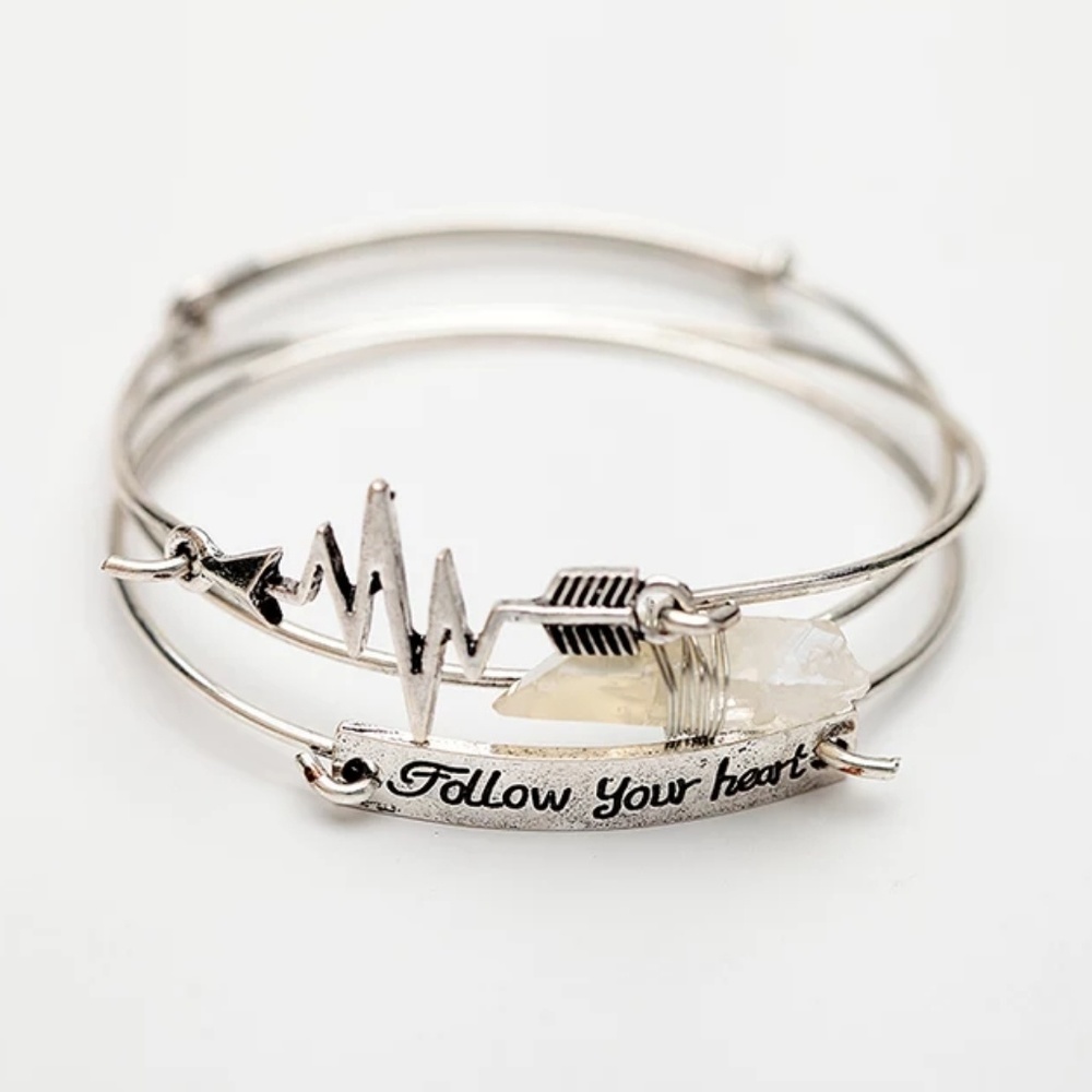 3 Piece EKG bangle set